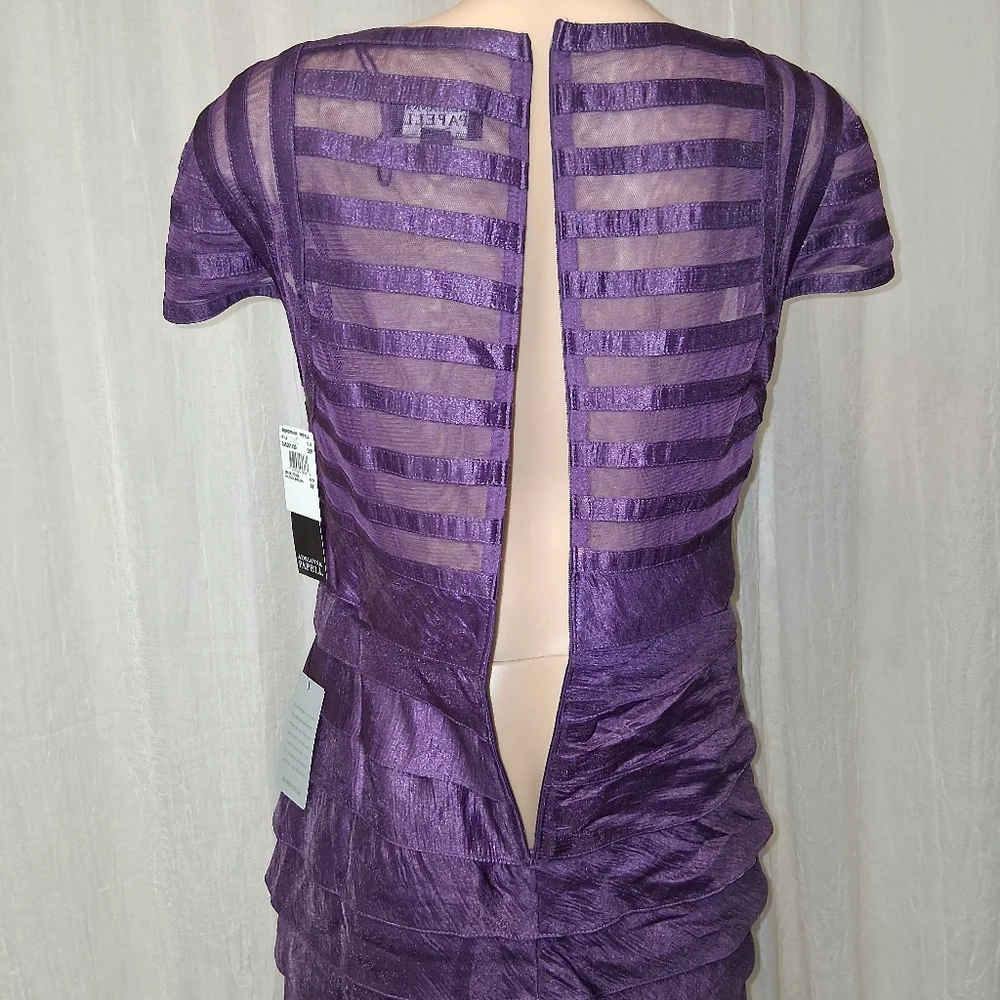 Adrianna Papell New  Rich Purple Layered Mini Dress - Picture 9 of 16